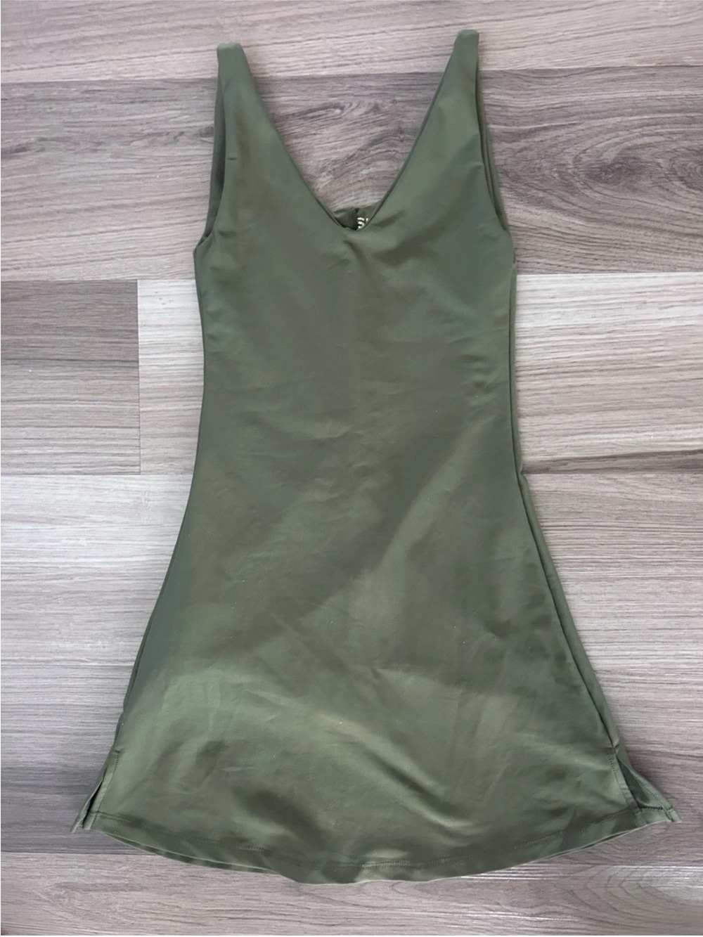 SKATIE Jane Tennis Dress Olive Green Extra Small Ultra Soft Minimalist